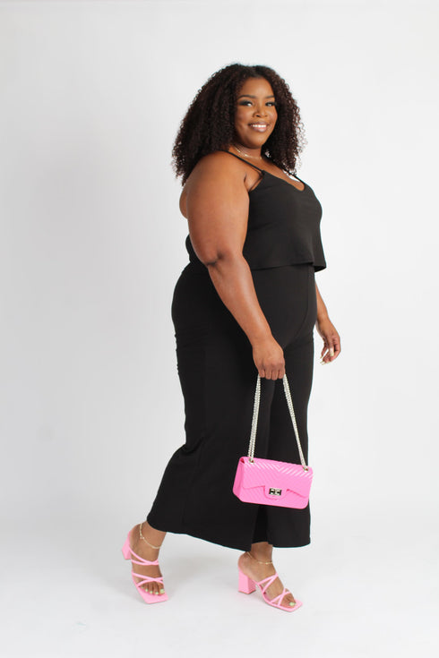 Monaco Plus- black plus size jumpsuit